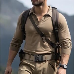 Men's Adjustable Tactical Belt - Tan and Black